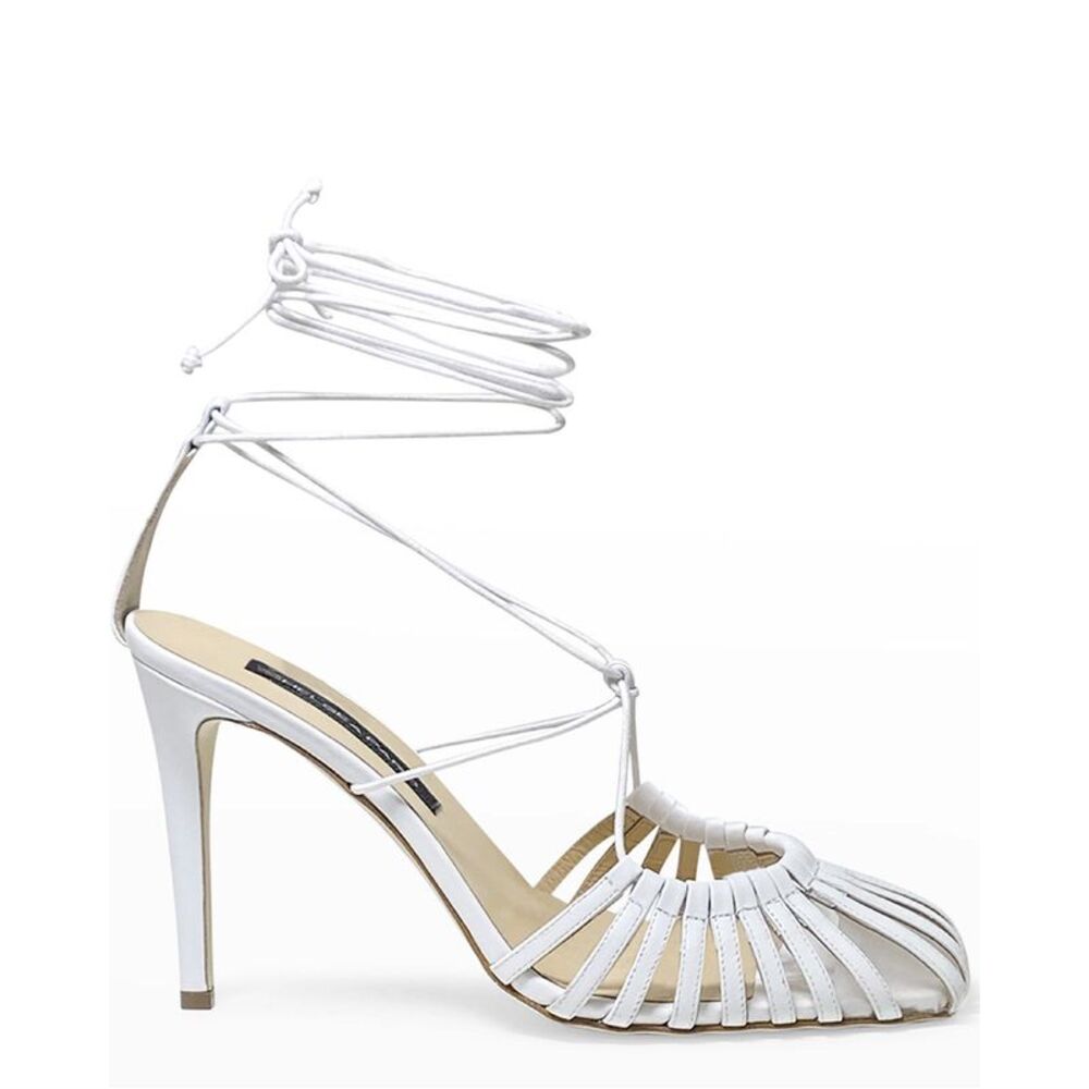 Chelsea Paris Womens Finn Lace Up Pump Cage Toe US 7.5 White EU 37.5 - NIB $595 - Picture 2 of 9